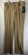 Lauren Ralph Lauren Adele Chino Pants Tan Womens 8 Slimming Straight Preppy NWT