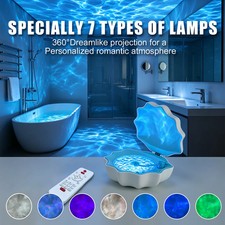 Night Light Remote Ocean Wave Projection Lamp Built-in Bluetooth Speaker