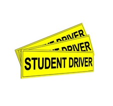 Flexible Magnets Student Driver' Magnet - Bumper 12 x 3 inches, Yellow