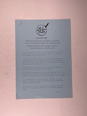 Uli Jon Roth Presse Freigabe Original The Scorpions Elektrische Sonne Circa 1984