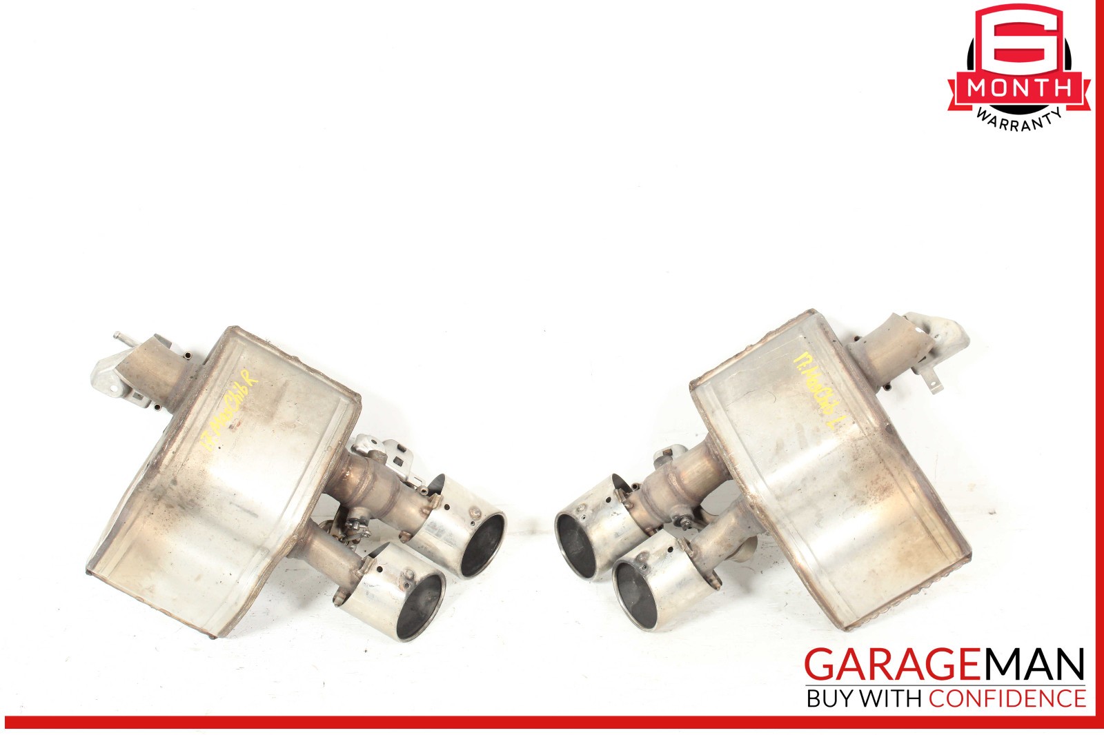 14-17 Maserati Ghibli Rear Left & Right Side Exhaust Muffler Tip Pipe Set of 2