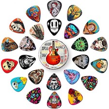 Guitar Picks, 24 Pcs Cool Guitar Pick Thin, Medium, Heavy Guitar Pics,Pick Gu...
