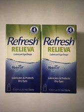 (2) REFRESH RELIEVA Lubricant Eye Drops 0.33o...