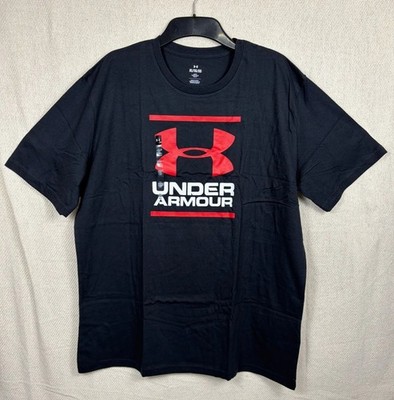 Under Armour Herren T-Shirt XL Schwarz Rot Foundation Logo Grafik Loose Fit Neu mit Etikett