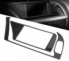 🚗🛞Carbon Fiber Car GPS Navigator Panel Frame Cover Trim For Audi A4 B8 2009-16