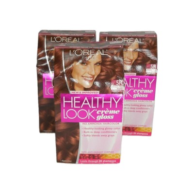 Lot of 4 L'oreal Healthy Look Haircolor # 5R Medium Red Brown Cherry Truffle