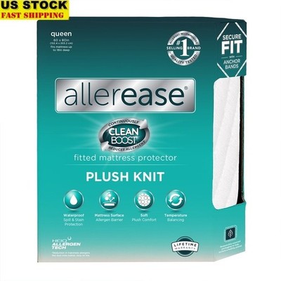 Waterproof Plush Mattress Protector Allergy Defense Temp Balancing Enzyme Action