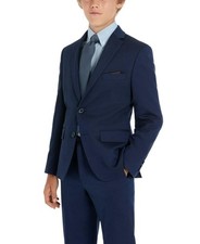 B by Brooks Brothers Big Boys Classic-Fit Stretch Suit Jacket - Blue Size 18R ..