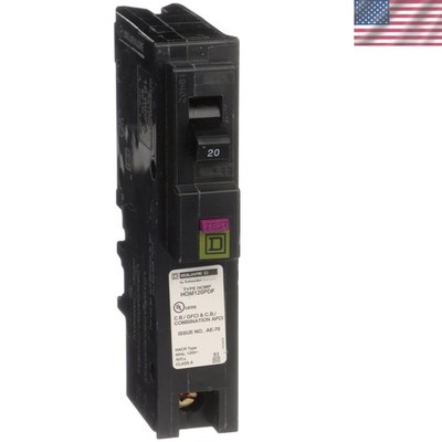 Square D - Homeline Plug-On Neutral 20 Amp Single-Pole Dual Function CAFCI an...