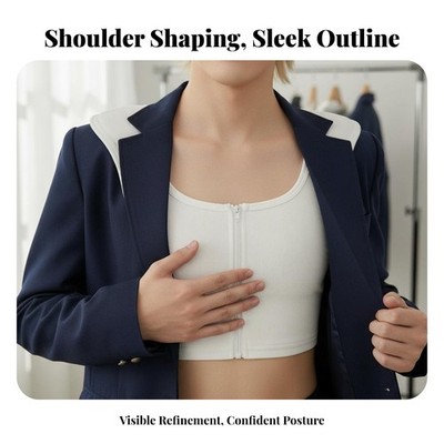 Gepolstertes Schulterbinder Oberteil schafft Silhouette Form Kompression Top atmungsaktiv