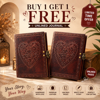 Vintage Leather Journal 8x6 Handmade Diary 200 Unlined Pages Buy 1 Get 1 Free