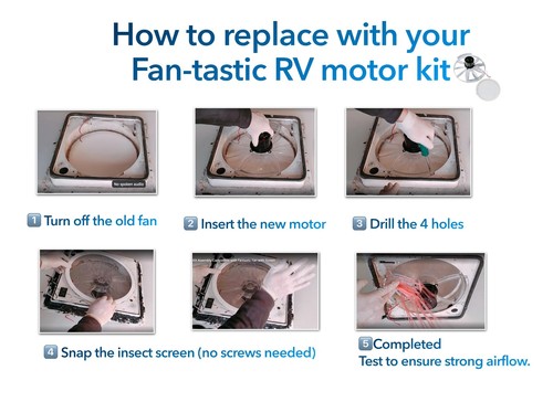 Rv Vent Motor Replacement kit Fan Blade Kit Assembly Only for Fantastic Fan w... - Picture 6 of 9