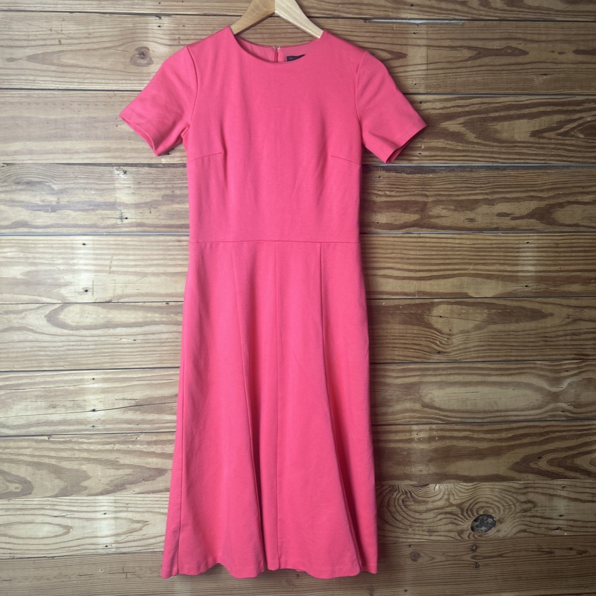 Ann Taylor Fit And Flare Size 2 Short Sleeve Knee Length Pink-coral Dress  MWT | eBay
