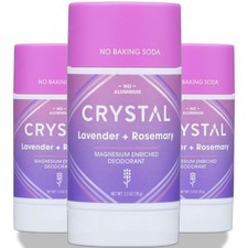 Crystal Magnesium Enriched Deodorant Lavender  Rosemary 2.5 Oz 3 Pack