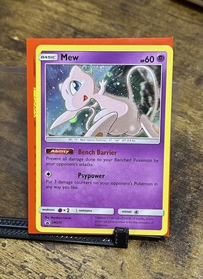 **2 SWIRLS** Mew SM215 Cosmos Holo Promo Sun Moon Promo Pokemon Card NM