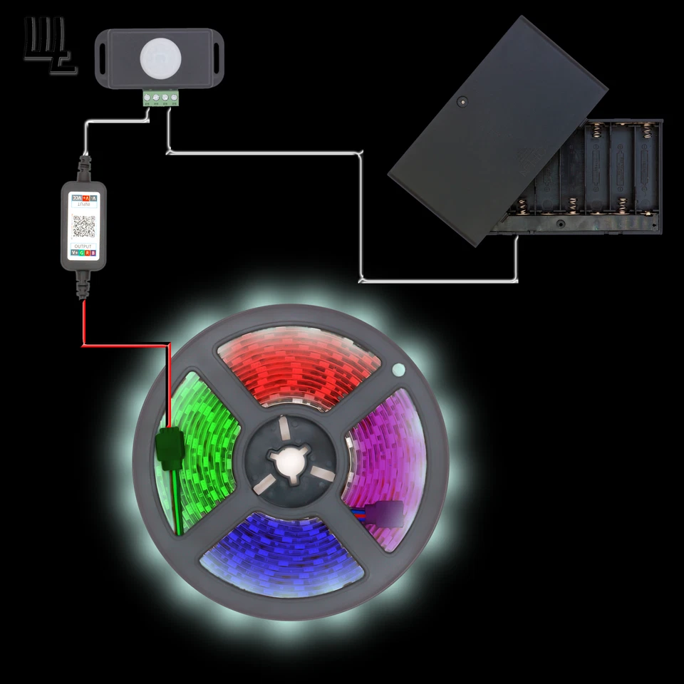  Luz segura para pistola profesional precableada alimentada por batería LED/sensor de movimiento/interruptor Foto 4 de 4