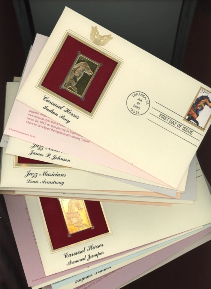 US Golden Replica 22kt FDC 60 first day covers with cards g6 (bb17 - Image 2 of 4