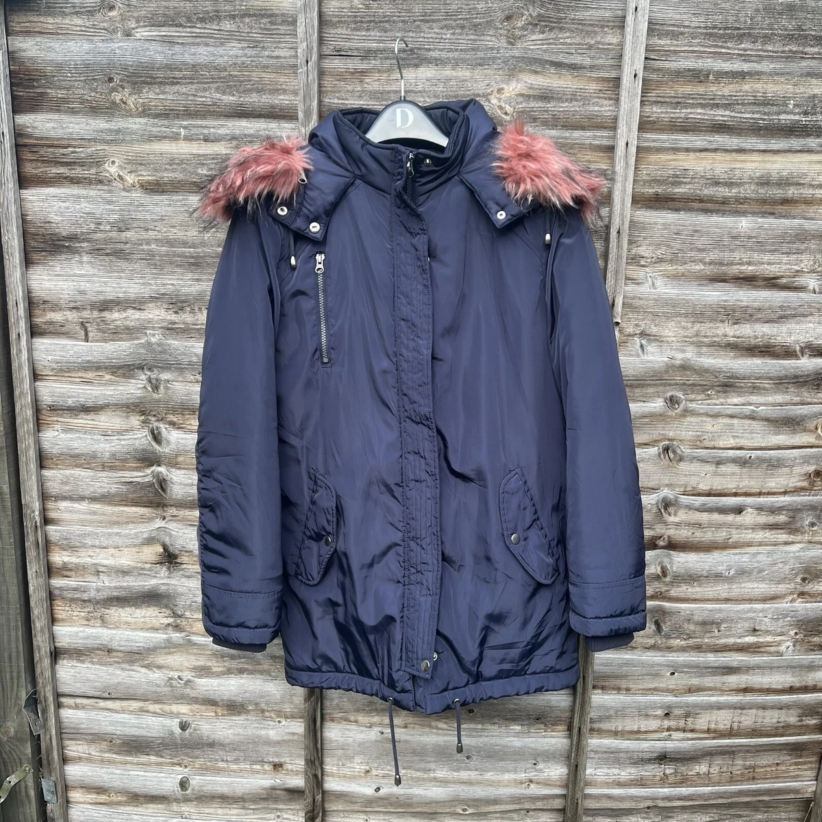 Sainsbury's pink top faux fur jacket