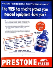 1943 Eveready Prestone Antifreeze Vintage PRINT AD Automobile Military WW2 40s
