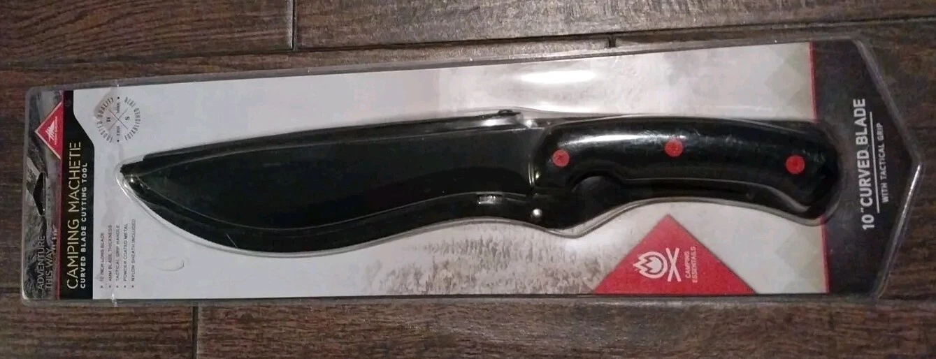Blacksmith Machete High Sierra Handmade Camping Knife Curved Blade Tool & Cover