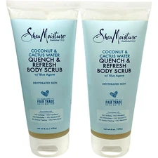 Shea Moisture Coconut & Cactus Water Quench & Refresh Body Scrub 6 oz - LOT of 2