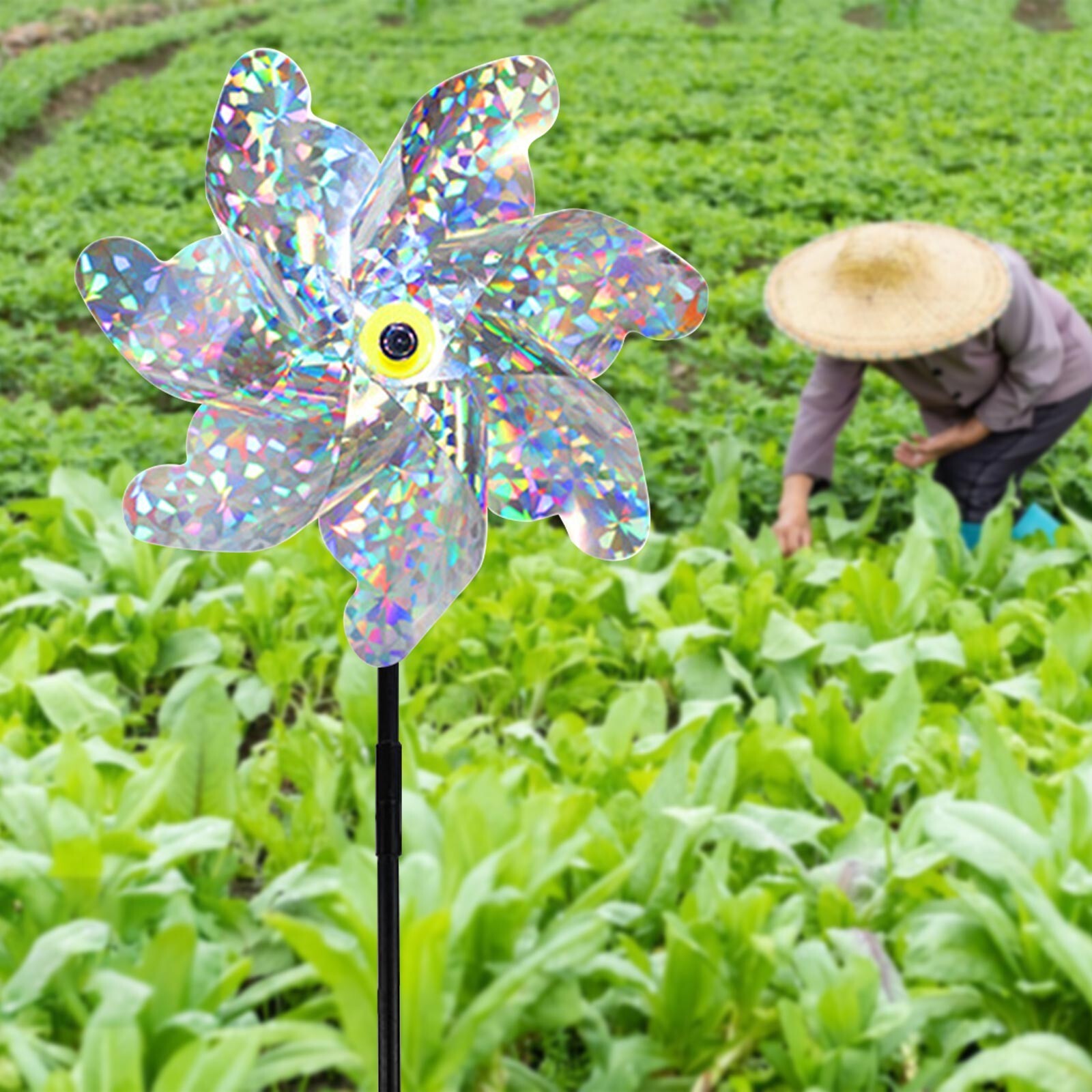 Bird Blinder Reflective Pinwheels Yard Garden Decor Wind Spinner Birds Deterrent eBay