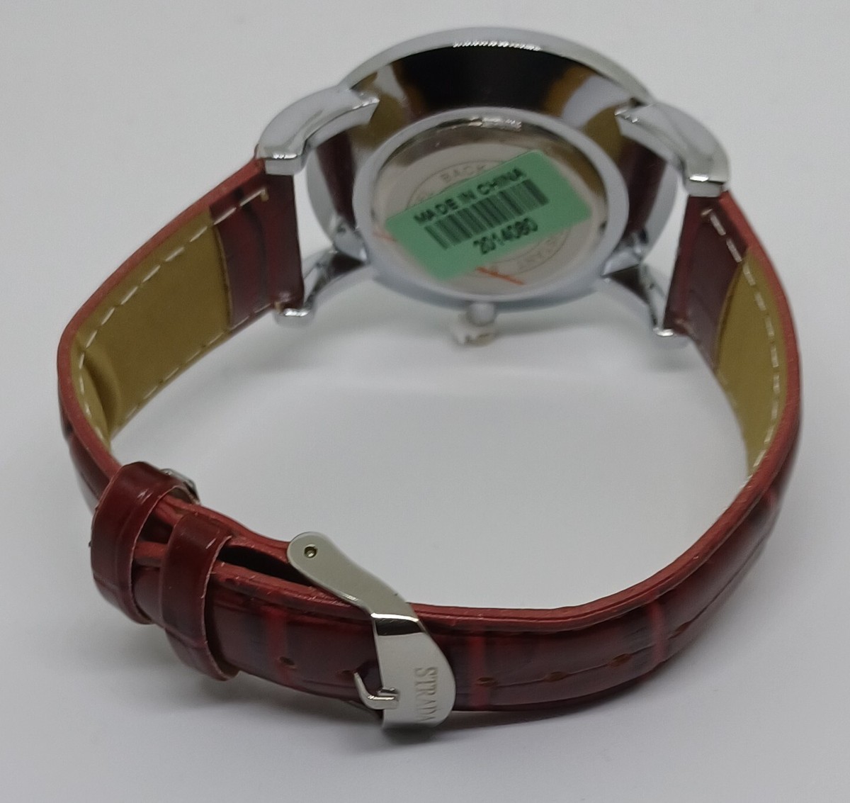 Strada Watch Mens with Reddish/Brown Faux Leather Strap Original