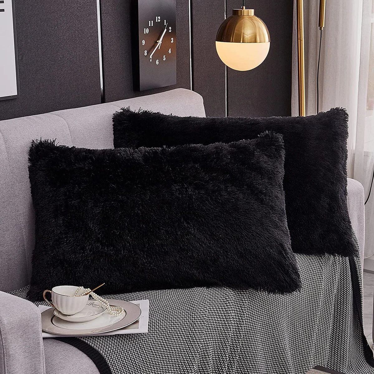 Faux fur standard pillow sham deals