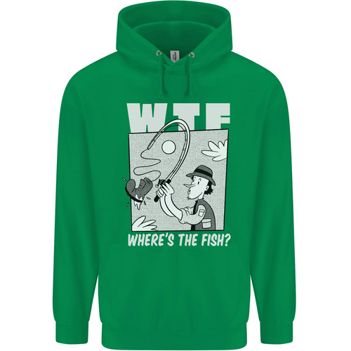 Wheres the Fish WTF Funny Fishing Fisherman Childrens Kids Hoodie - Picture 40 of 74