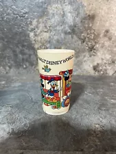 Vintage DEKA Walt Disney World Plastic Cup 4" Mickey in Train 1970's