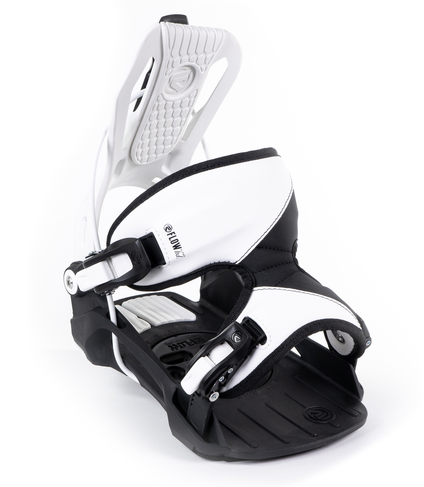 Fixations Snowboard Nidecker Flow Micron Stormtrooper Pour Enfants - Blanc, Système Rapide, Flex Souple - 7