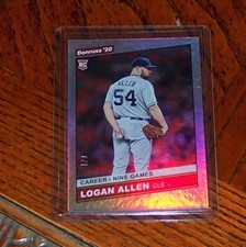 2020 Donruss Baseball Logan Allen Career Stat Line SP Rookie # 243 4/9