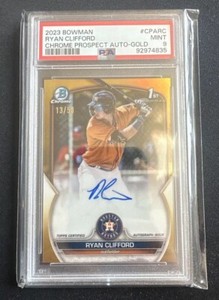 2023 Bowman Chrome 1st Ryan Clifford True Gold Auto Refractor /50 PSA 9