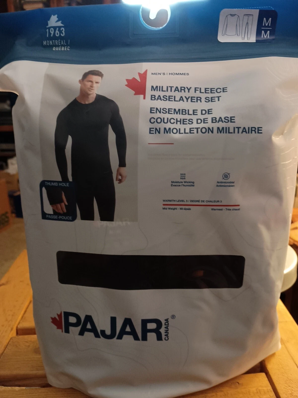 Pajar Black Military Fleece Pants & Long Sleeve Shirt Baselayer Set Sz MEDIUM