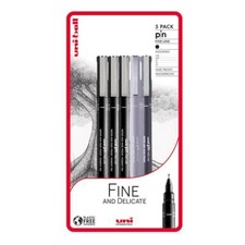Uni-Ball Pin Fine and Delicate fine Line Drawing Pen Set of 5
