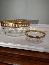 VINTAGE 60'S ARCOROC FRANCE VALENCIA CULVER GOLD SNACK SET--SIGNED