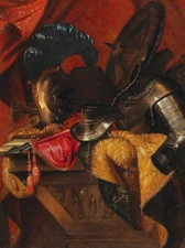 A Still Life with an Elaborately Decorated Helmet | Antonio Tibaldi | Print