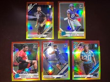 Lot of 5 2019 Optic Football Red Yellow RC Cards. Smith Jr, Hill, Ollison, +!!!!