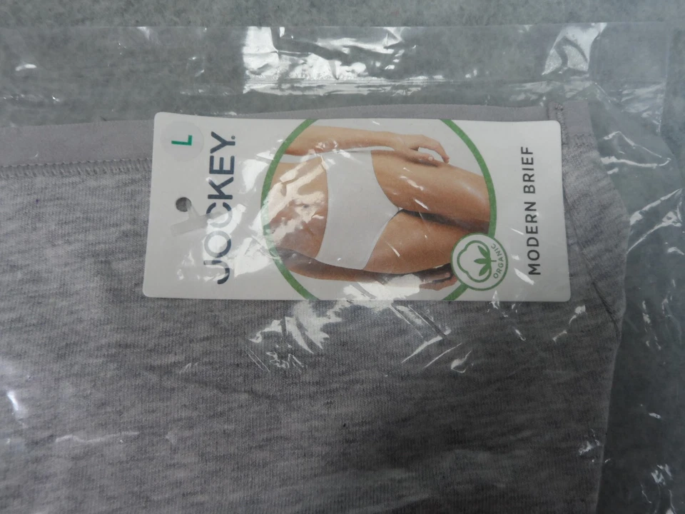 Bragas Jockey Modernas Gris Mezcla Algodón/Spandex 3 Pares Para Mujer Talla L Nuevas con Etiquetas Foto 3 de 4