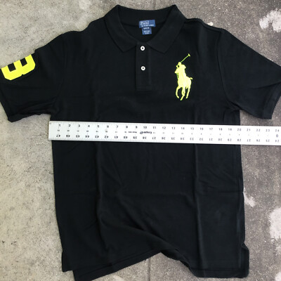 Polo Ralph Lauren Shirt XL (18-20) Youth Black Yellow Short Sleeve
