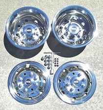 Ford E350 E450 Cutaway Van Chassis 16 92-07 Stainless Dually Wheel Covers