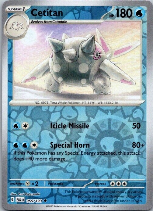 Pokemon - Cetitan - 055/193 - Reverse Holo - Paldea Evolved - NM/M