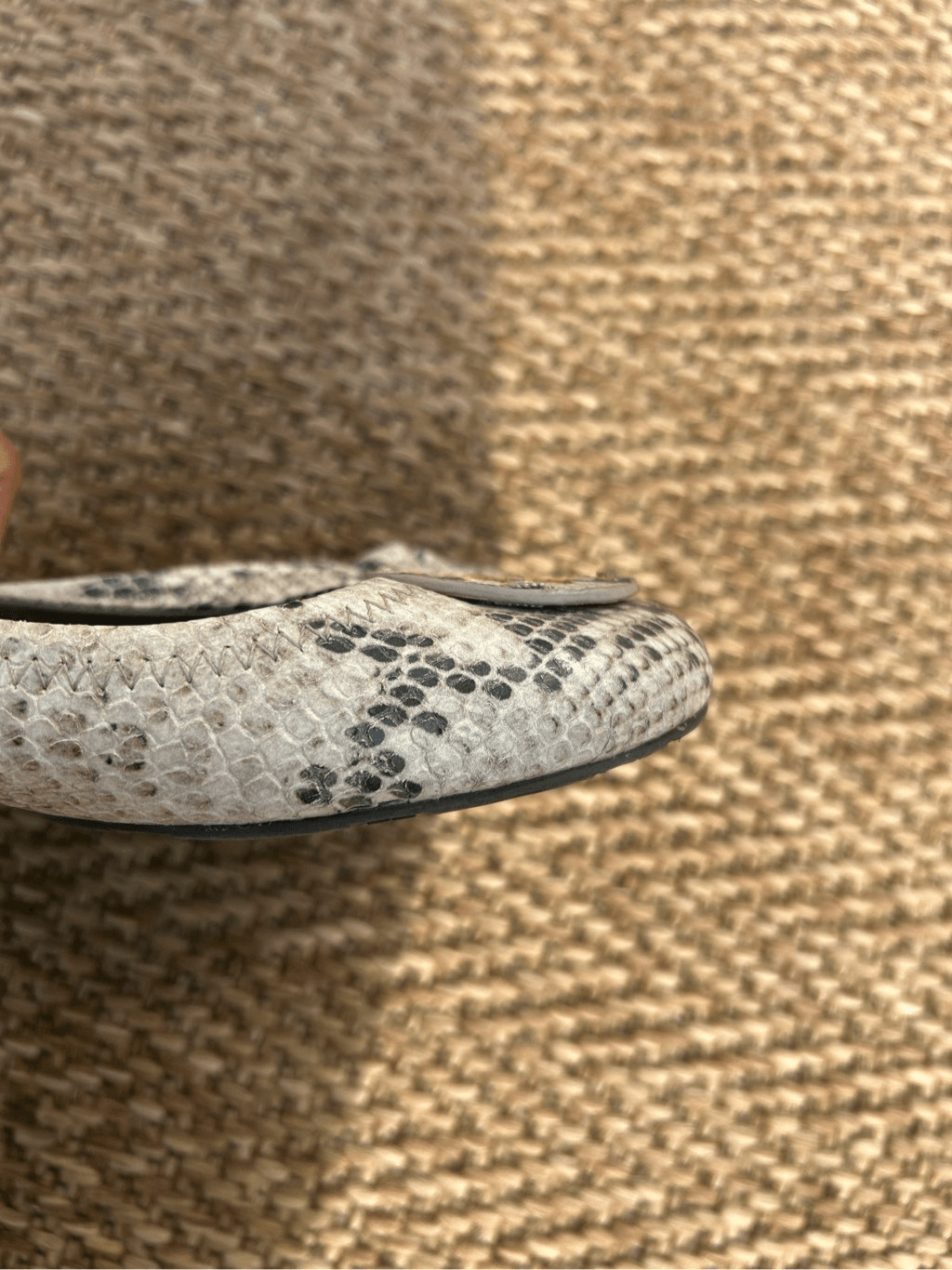 Tory Burch Beige/Brown Python Embossed Leather Re… - image 6