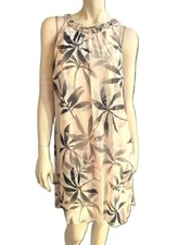 VINCE CAMUTO Sleeveless Beaded Neck Pattern Chiffon Trapeze Dress (Size-10 ) NWT