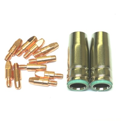2 Deckband & 10 x 0,6 mm Kontaktspitzen MIG Schweißen Binzel Style Eurobrenner MB25