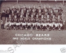 1943 CHICAGO BEARS WORLD CHAMPIONS 8X10 TEAM PHOTO 