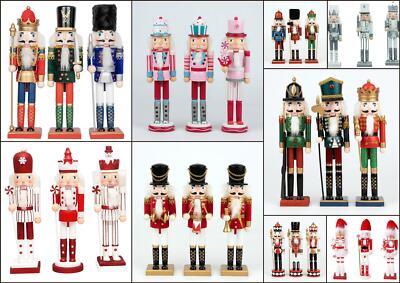 3er Set hölzerne Nussknacker Weihnachtsfigur Tischornament Weihnachten Wohnkultur