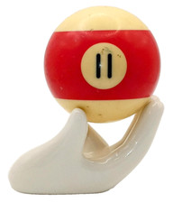 Vintage Number 11 Striped Red Billiards Pool Ball  36361g 