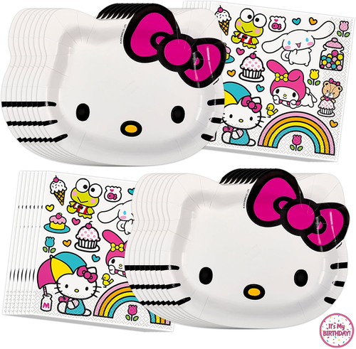 Hello Kitty Birthday Decorations & Party Supplies | Serves 16 | Hello Kitty Plat