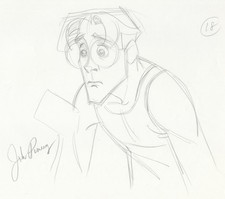 Disney ATLANTIS Animation Drawing MILO THATCH Signed Artist JOHN POMEROY, 2001